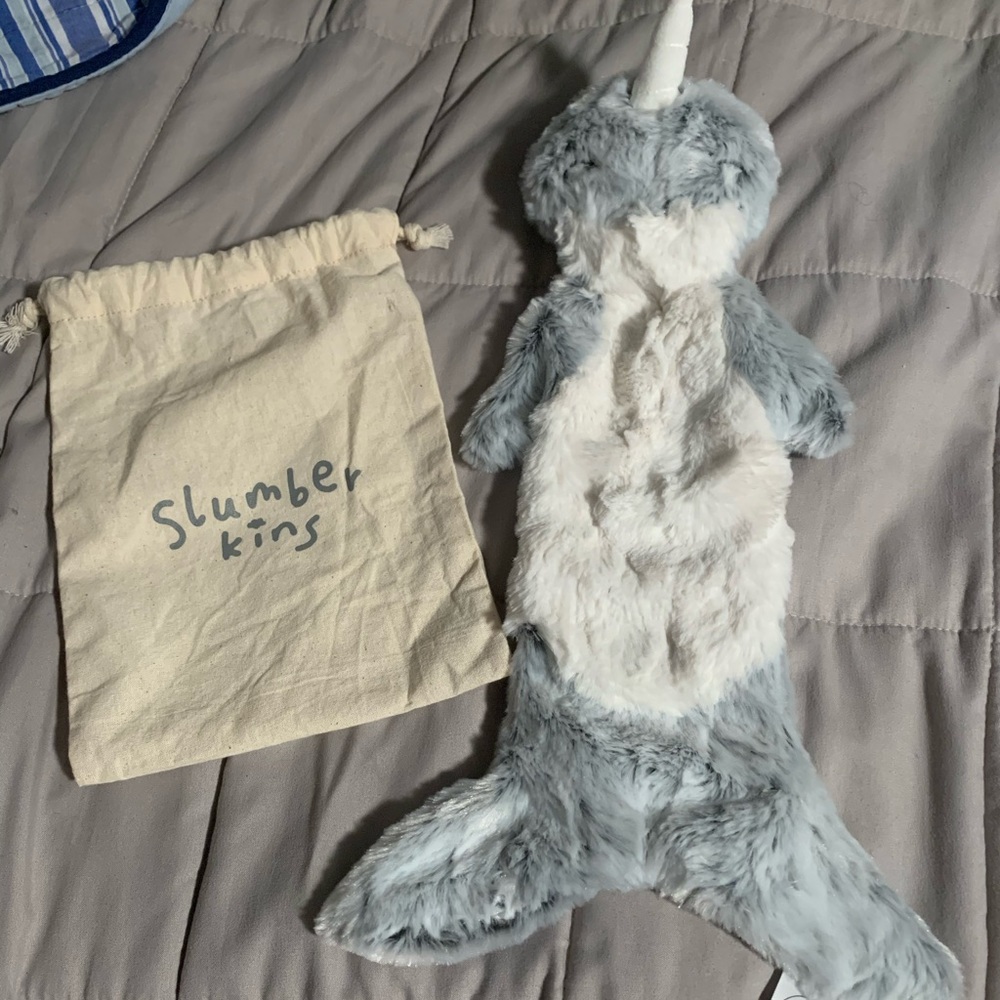 Slumberkins Silver Narwhal Snuggler